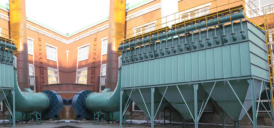 利菲尔特袋式除尘器+脱硫塔在东北某燃煤锅炉厂应用现场